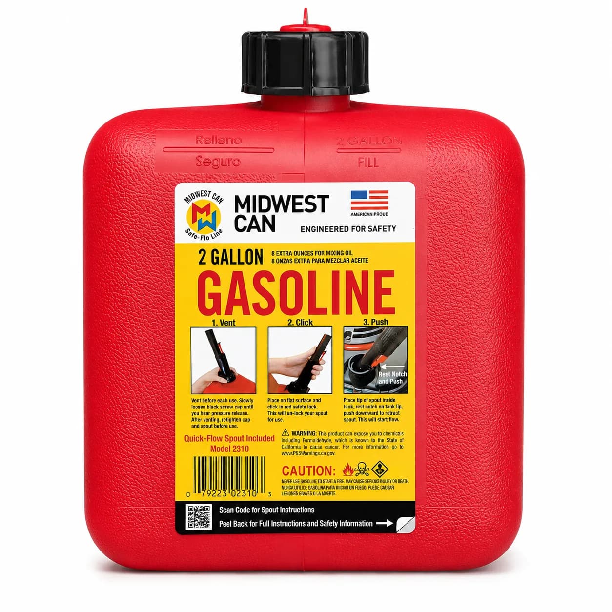 Midwest Can 2310 2-Gallon Gasoline Can by Midwest Can
