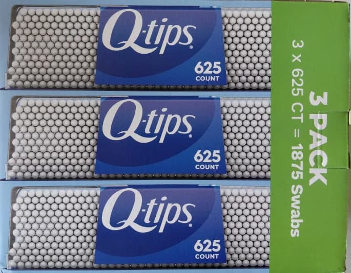 Q-tips Cotton Swabs — 3 Pack, 1,875 Swabs by Q-tips