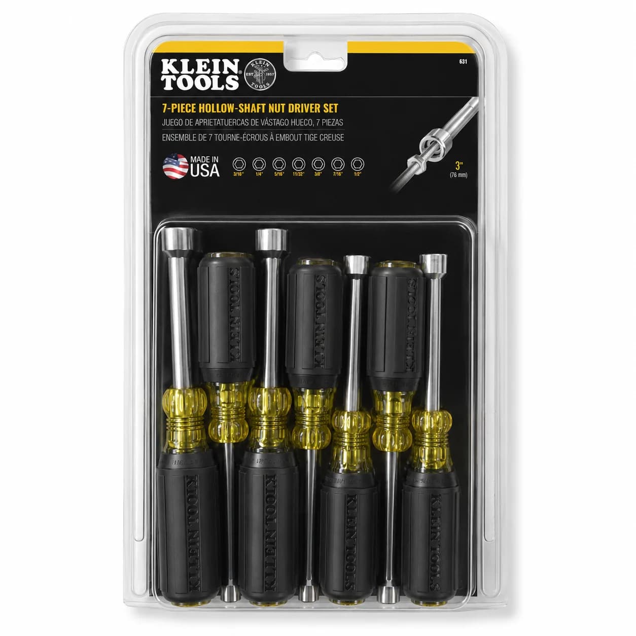 Klein Tools 631 7-Piece Hollow-Shaft Nut Driver Set by Klein Tools